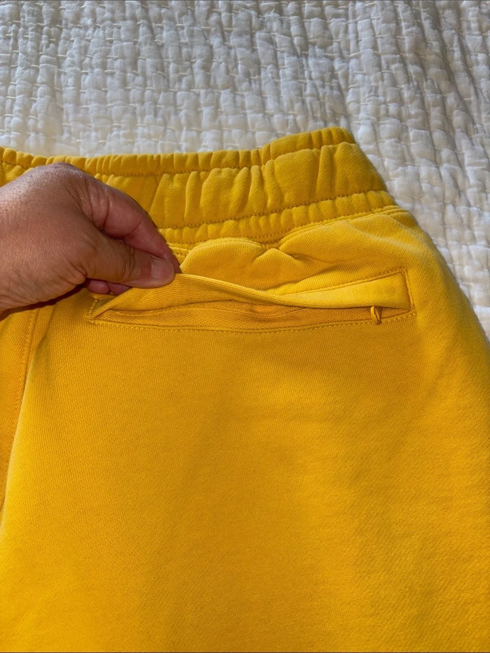 Nike EUC Sweat Pants Navy Yellow Colorblock Design L